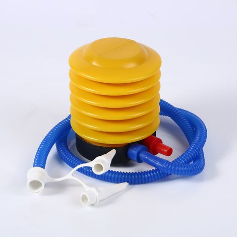 Pompe à air à pied - Pompe à air manuelle portable - Outil de gonflage universel pour bouées, ballons de yoga et matelas pneumatiques - 10 cm - Jaune (1/4)