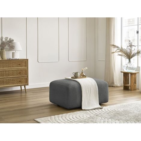 BOBOCHIC - Pouf TINA tissu bouclette Gris foncé (1/5)
