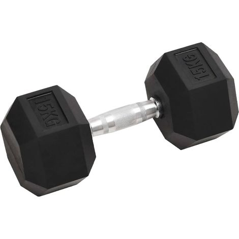 vidaXL Mancuernas 2 unidades total hierro fundido 15 kg (1/2)