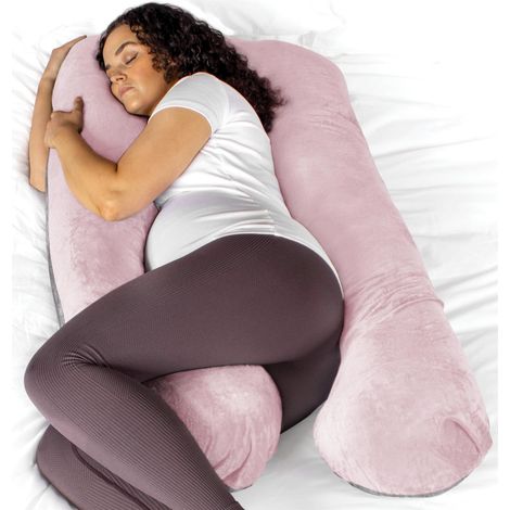 Pregnancy Pillow U Shaped Grey and Pink Aamira (1/5)