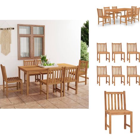 Ensemble à manger de jardin 7 pcs Bois de teck solide - Meubles De Jardin - Salon De Jardin - Table De Jardin - Chaises De Jardin - Teck (1/5)