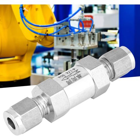 Clapet anti-retour en acier inoxydable BSPP à filetage femelle unidirectionnel pour raccordement de tuyaux d'eau, d'huile et de gaz, acier inoxydable 304, diamètre 1/4 pouce (1/5)