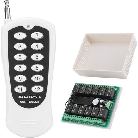 DC 12 V 433 MHz 12 Kanäle 200 m Drahtlose Fernbedienung mit Sender für Lichter, Wasserpumpe, Heizung, Garagentoröffner (1/4)