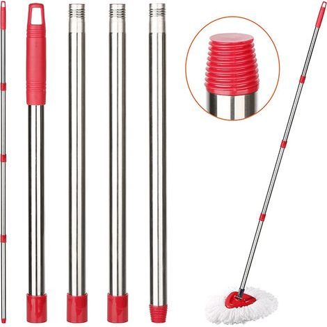Manche de rechange pour balai rotatif - Manche de rechange pour balai à 4 sections de 30 à 58 pouces compatible avec balai rotatif O-Ceda, manche de balai EasyWring pour le nettoyage des sols (t (1/5)