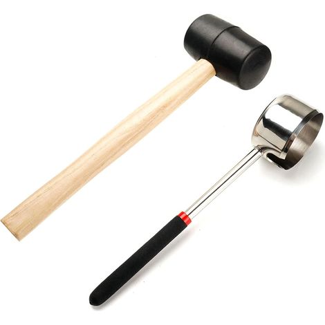 Ouvre-noix de coco pour jeunes noix de coco, outil d'ouverture de noix de coco en acier inoxydable de qualité alimentaire, kit d'ouverture de noix de coco avec maillet en caoutchouc (1/5)