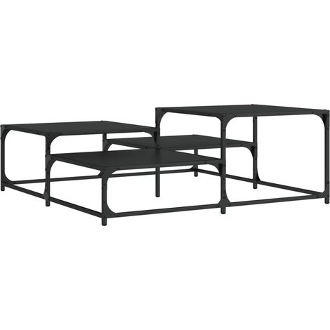 Maison Exclusive - Couchtisch Schwarz 107x107x40 cm Holzwerkstoff