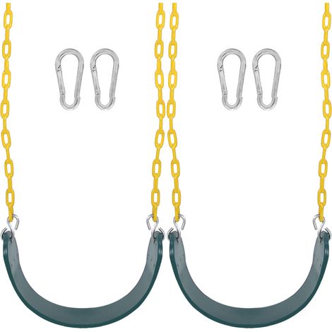 Lot de 2 balançoires robustes avec chaînes et mousquetons pour accessoires de jeux extérieurs (1/5)