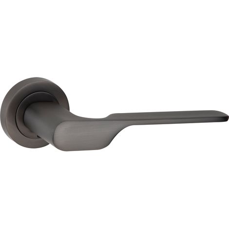 Manilla zamak modelo 640 con roseta redonda grafito para puertas (1/5)