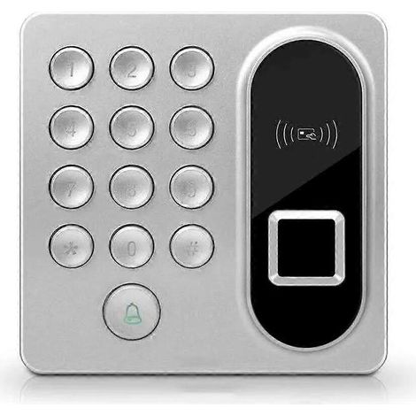 Système de verrouillage de porte avec clavier 125 kHz, lecteur de cartes, mot de passe et contrôle d'accès biométrique par empreinte digitale (200 utilisateurs) (1/5)