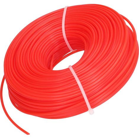 Corde de tonte en nylon pour machines de jardin, fil de coupe pour tondeuse à gazon, accessoires professionnels pour tondeuse à gazon, corde de tonte ronde rouge de 2,7 mm. (1/5)