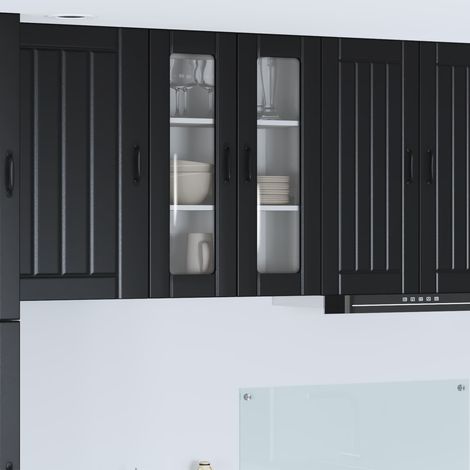 Küchenschrank Lucca Schwarz 60 x 31 x 80 cm Holzwerkstoff