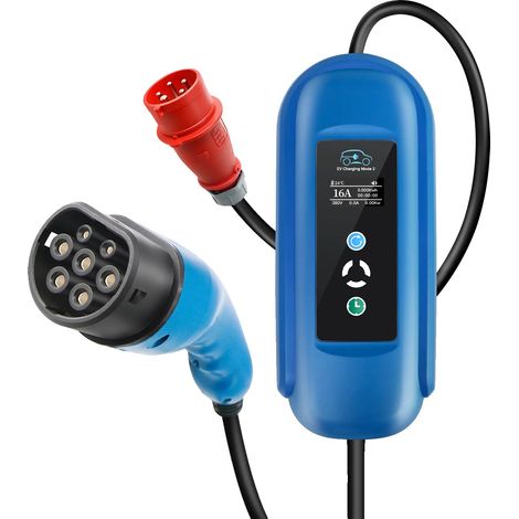 Cargador para vehículos eléctricos, conector tipo 2, cable de 5 m de longitud, tipo 2, 11 kW, 5 m (1/2)