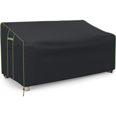 Housse de canapé d'extérieur en tissu Oxford argenté imperméable, housse imperméable pour banc de jardin, 231 x 109 x 64/83 cm, noir et vert (1/5)