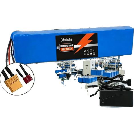 Batería de iones de litio, capacidad de 100000 mAh, BMS inteligente, cargador XT60-T, 36V-e (1/2)