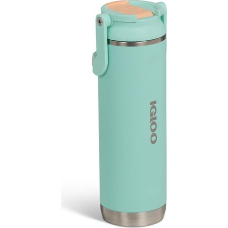 IGLOO Bottiglia Termica Sipper 20, Bottiglia in Acciaio Inox, Isolata, 0,6 L, Ermetica, Verde (1/5)