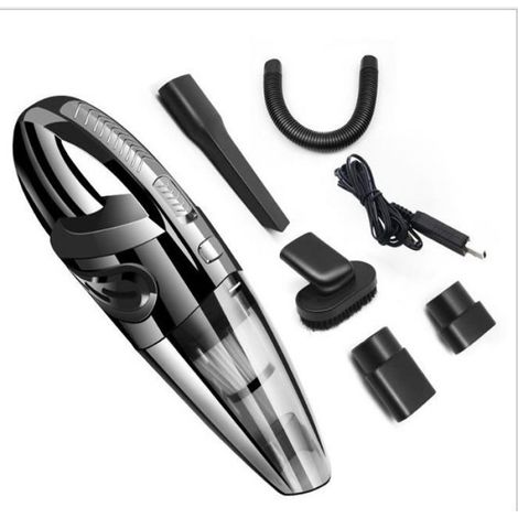 Aspirateur à Main de Voiture - Sans Fil Rechargeable - Puissante Aspiration - Nettoyage Humide et Sec - Noir (1/4)