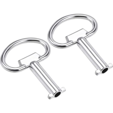 2Pcs sourcing map Électrique Coffret Clé Zinc Alliage Eau Mètre Boîte Clé Unique Voie Fendue