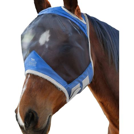 Masque Anti-Mouches Protection Anti-UV Bleu Nautique Cheval (L) (1/5)