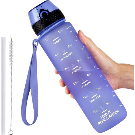 Trinkflasche BPAfrei Tritan Auslaufsicher 500ml 750ml 1l 1000 ml Lila (1/5)