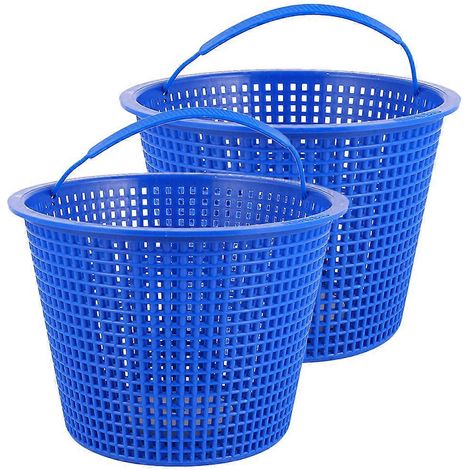 Kit de filtration pour piscine (lot de 2, paniers filtrants à feuilles), conçu spécifiquement pour les propriétaires de piscine, fabriqué en plastique bleu résistant au colmatage. (1/5)