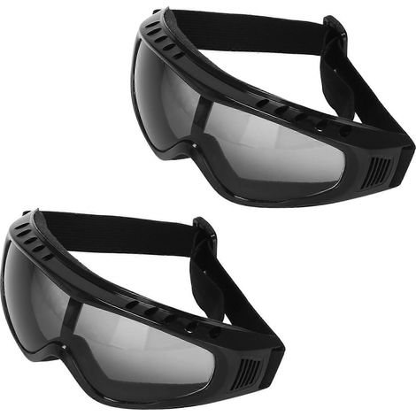 Airsoft 2X Schutzbrille, klar, für Motorradfahrer, gegen Wind und Staub, schwarz (1/5)