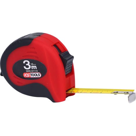 KS TOOLS Cinta métrica con seguro negro-rojo 3m - 300.0113 (1/4)