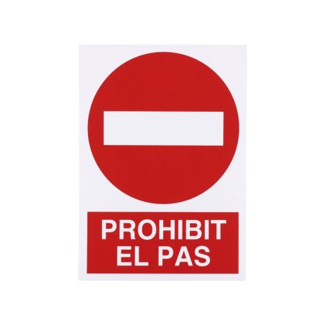Señal poliestireno 297x210 mm + prohibido el paso + resistente a la intemperie (1/2)