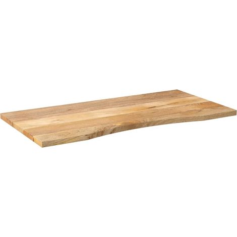 Dessus de bureau Dessus de table Plateau de table avec courbe 140x50x2,5 cm manguier massif brut (1/5)