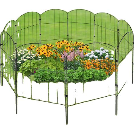 Gartenzaun, Eisenmaterial, 10-teiliger Satz, Gesamthöhe 60 cm, korrosionsbeständig, flexibles Design (1/5)