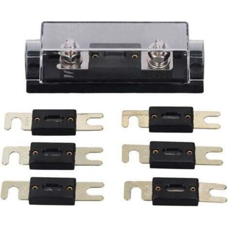 Porte-fusible 250A 48V, Surface plaquée or, couvercle Transparent, porte-fusible en ligne pour voiture RV (1/5)