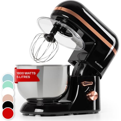 Klarstein Stand Mixer, 5L Food Mixer for Baking with Bowl, 2000W Cake Mixer w/ Beater, Dough Hook, Whisk & Mixing Bowl, 6 Speed Planetary Rotation Kitchen Maker, Electric Mixer for Baking Bread Pastry (1/5)