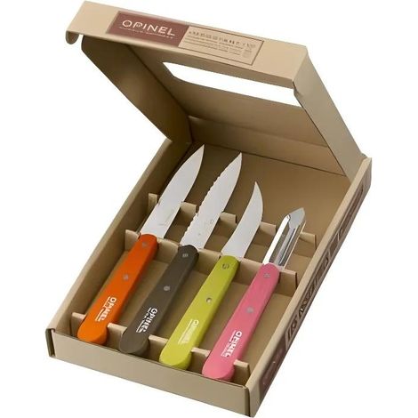 Opinel Les Essentiels Fifties Set mit 4 Messern Mandarine