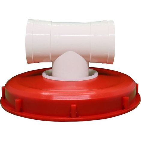 UlisemCouvercle de tonneau IBC de 245 mm, couvercle de tonnelle IBC DN75 IBC avec filtre en nylon, raccord de couvercle de réservoir d'eau de pluie IBC (rouge 245 mm)