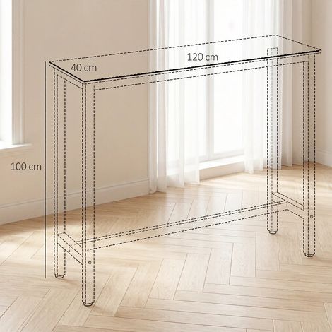 Table haute moderne, table de bar élégante, table à manger compacte et fonctionnelle, table seule de qualité supérieure, meuble gain de place pour petit espace. (1/5)