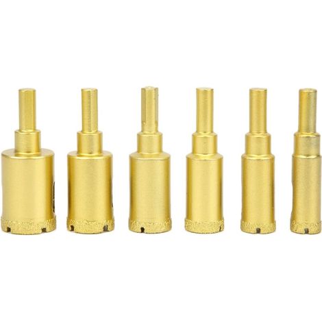 6-Piece Diamond Drill Bit Set with Non-Slip Handle, Strong Torgue, Wide Cut, Marble Hole Drill Bit, Applications for Stone and Marble (1/5)