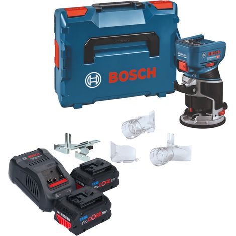 Bosch GKF 18V-8 Professional Akku Kantenfräse 18 V 8,0 mm Brushless + 2x ProCORE Akku 5,5 Ah + Ladegerät + L-Boxx