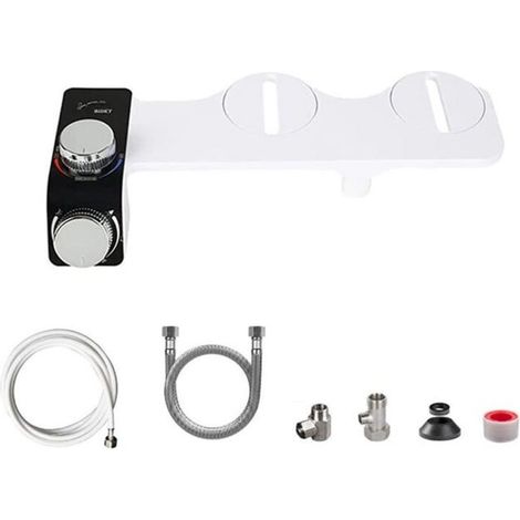 Accessoire de Bidet pour Toilettes, Eau Froide et Chaude à Double Buse, Accessoire de Toilette pour Bidet Non éLectrique, 45551 (1/4)