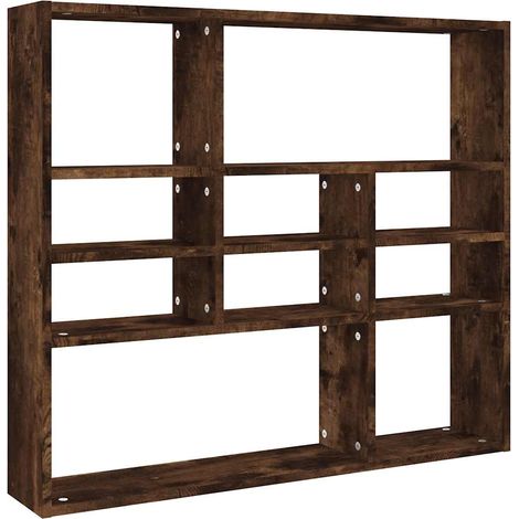 Maison Exclusive - Wandregal Räuchereiche 90x16x78 cm Holzwerksto