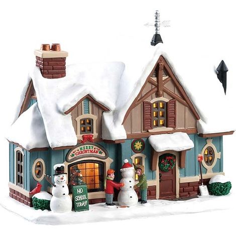 Lemax – Maison lumineuse de Noël Caddington Village en porcelaine – Dimensions 19,5 x 12 x 17 cm – Fonctionne sur piles ou adaptateur