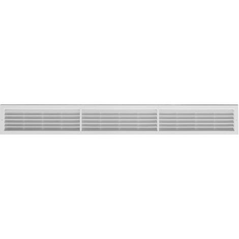 Premie're grille encastrable avec moustiquaire L 1042 XH 130mm et trou 1008 x 96mm en ABS blanc pour la ventilation en environnements inte'rieurs et exte'rieurs
