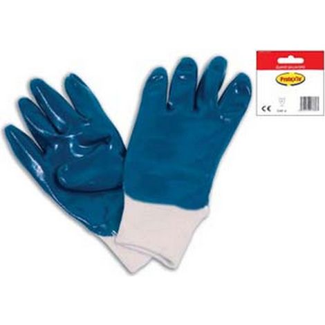 12BL GUANTI DA LAVORO IN TELA INTERAMENTE SPALMATO IN NBR POLSO MAGLIA - tg.10