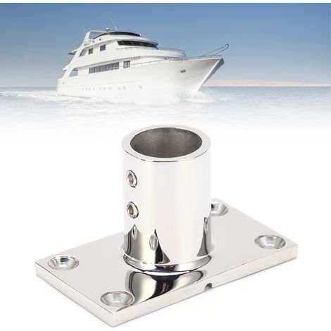 Base de Stanchion en Acier Inoxydable 90 Degrés Rectangulaire Anticorrosion pour Bateau Yacht (22mm) (1/5)