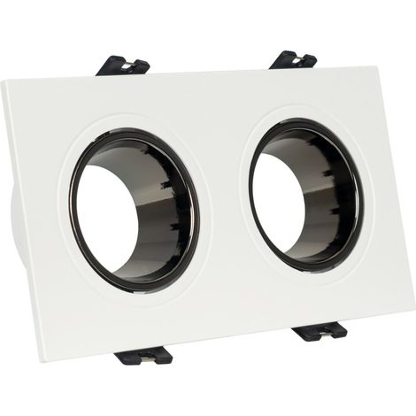 Doppio anello downlight quadrato basculante GU10 / MR16 - Basso