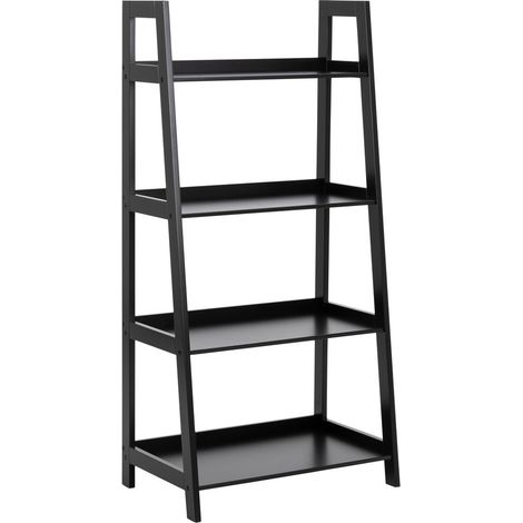 Estantería Norsica 118, Negro, Abierta sin pared trasera, MDF, Número de puertas: 0, Número de cajones: 0, 130x63x40cm