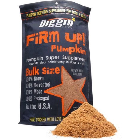 DIGGIN YOUR DOG FIRM UP PUMPKING Regulador Tránsito Intestinal Complemento Alimenticio con Calabaza para Perros y Gatos Bolsa 453 gr