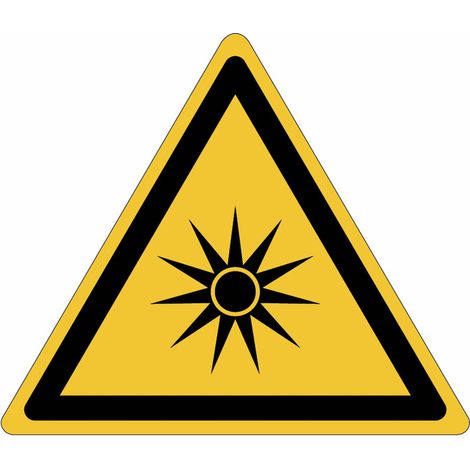 Cartelli ISO 7010 "Radiazioni ottiche" - W027 - Misura: 50mm x 50mm - Numero Pezzi: 10 pezzi