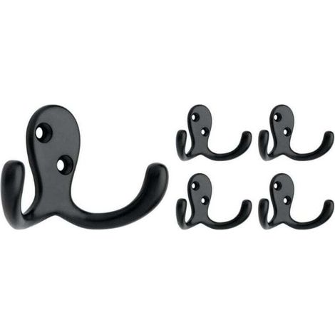 Set of 5 double wall panels with 2 points, black opaque, to add caps or caps, vestiti, bags, asciugamani, etc. (1/4)