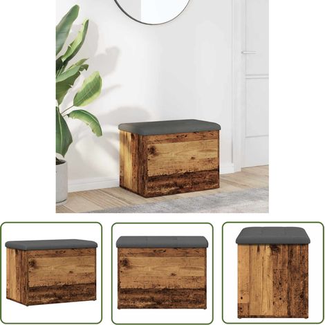 vidaXL Banc de rangement vieux bois 62x42x45 cm bois d'ingénierie (1/5)