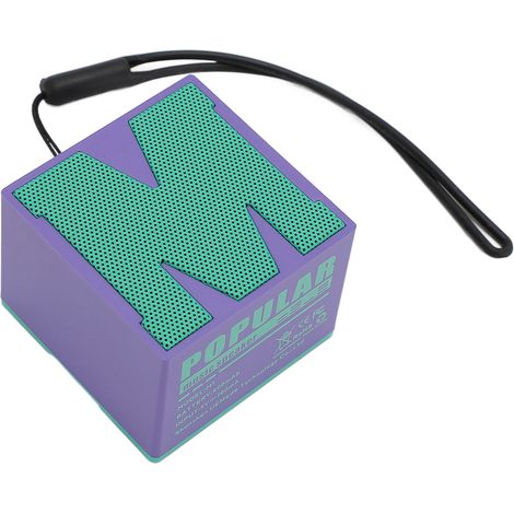 Enceinte miniature sans fil Bluetooth 5.4, étanche IP54, 6 heures d'autonomie, réduction du bruit, dragonne, format de poche, violette (1/5)