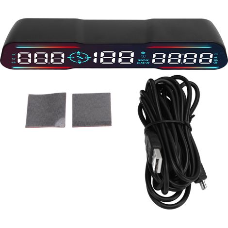 Tachimetro per auto da 7 pollici con display HUD a LED, avviso di eccesso di velocità, promemoria di stanchezza del conducente, indicatore digitale di velocità in miglia orarie. (1/5)
